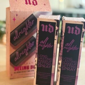 Urban Decay all nighter(Seeing Double) setting spray all 3items are full size
